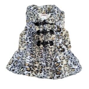 Little Lass Leopard Print Fuzzy Vest Size 24 Months